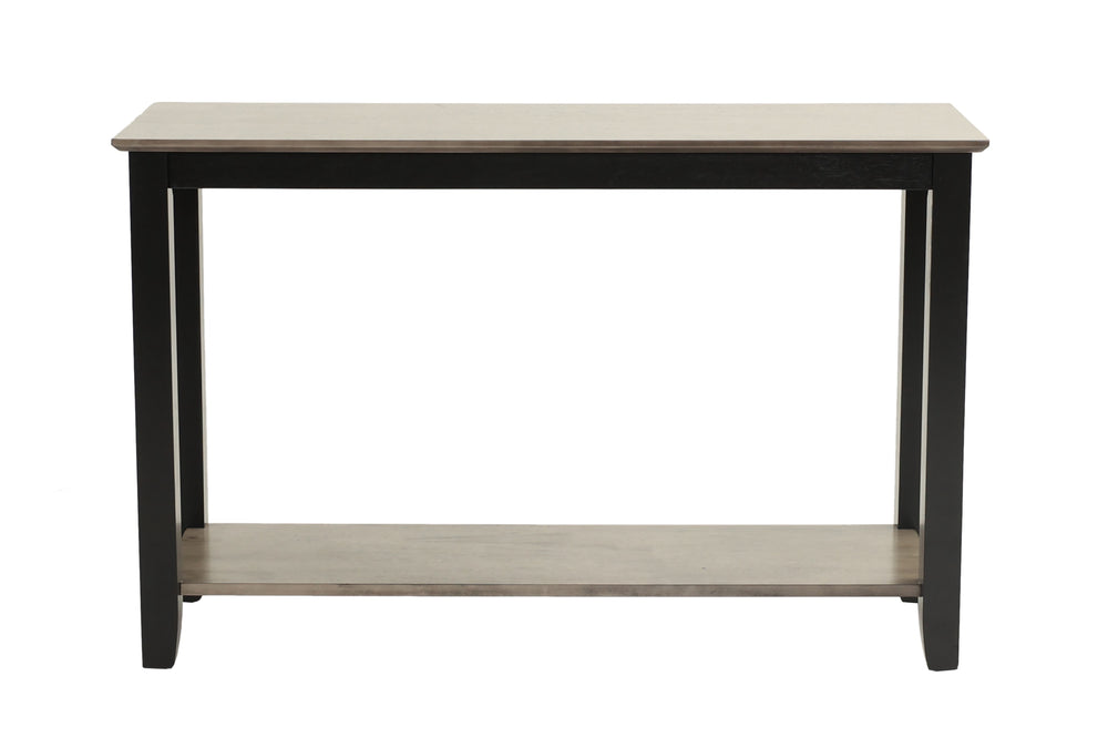 English Elm Modern Walnut Veneer Console Table with Open Shelf, Solid Rubberwood Legs, Sleek Living Room Accent Piece Black,Black+ Gray,Gray 20 L x 5 W x 51 H B011P396180