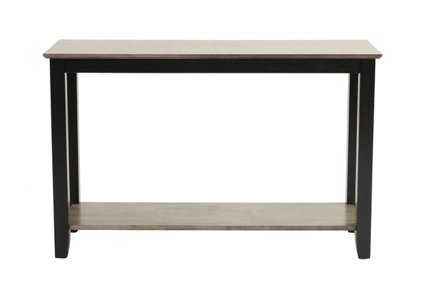 English Elm Modern Walnut Veneer Console Table with Open Shelf, Solid Rubberwood Legs, Sleek Living Room Accent Piece Black,Black+ Gray,Gray 20 L x 5 W x 51 H B011P396180