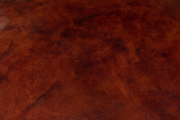 Sarreid Soccerball Stool - Antique Brown Leather Seating For Sports Fans, Unique Decor For Home & Office Brown  29377