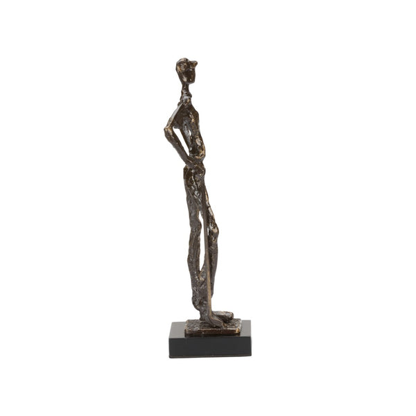 Wildwood Musing Bronze Golfer Sculpture — 12" Contemplative Tabletop Accent For Offices, Shelves, Gifts For Golfers 293875