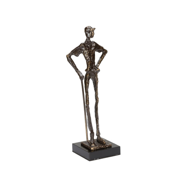 Wildwood Musing Bronze Golfer Sculpture — 12" Contemplative Tabletop Accent For Offices, Shelves, Gifts For Golfers 293875