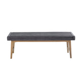 INK+IVY April Mid-Century Accent Bench II105-0466 Grey Multi