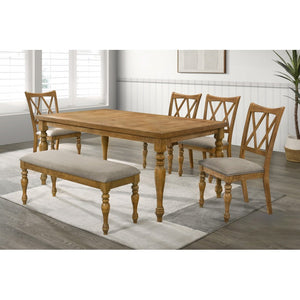 English Elm Antique Solid Oak Dining Bench with Cushion, 47" Rustic Farmhouse Seating for Kitchen, Entryway B011P375257
