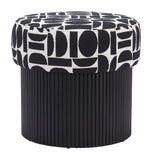 Boto Storage Ottoman Black & White 110181 Zuo Modern