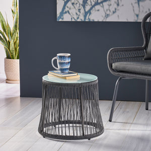 English Elm Christopher Knight Home® - SOUTHPORT Woven Rope Club Chair with Steel Frame, Water‑Resistant Cushions & Bohemian Outdoor Style Gray 62329.00TGRY