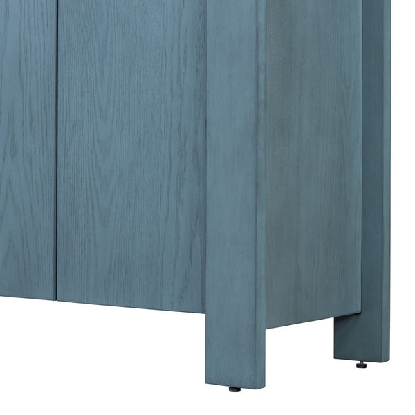 English Elm Trexm Four Door Retro Sideboard Oak Veneer Distressed Storage for Dining Living N715P204444M