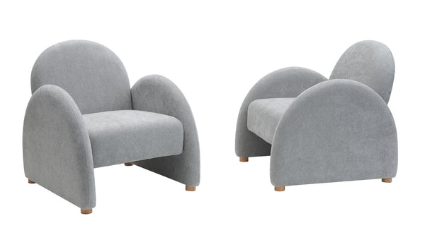 English Elm Modern Boucle Accent Armchair – Stylish Gray Lounge Chair With Curved Armrests For Any Space T3903P372602