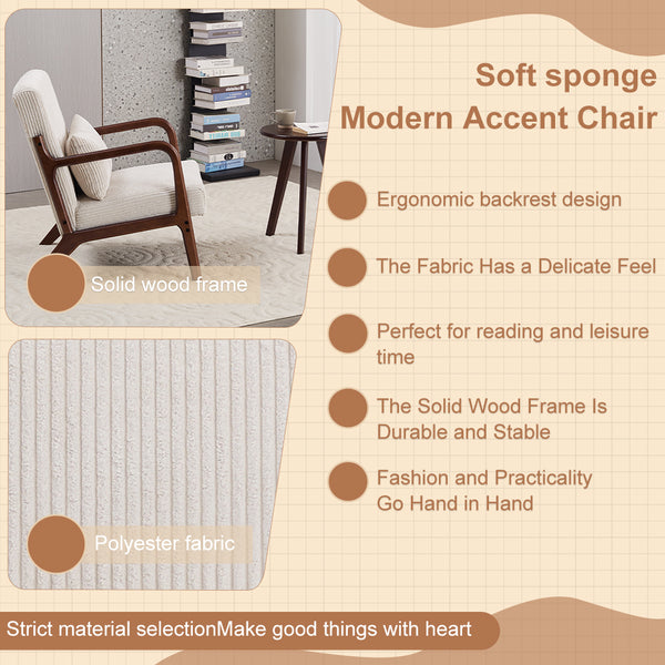 English Elm Mid-Century Modern Accent Chair & Coffee Table Set - Vintage Luxury For Stylish Living Spaces! W2989P362830