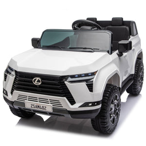 English Elm Lexus Gx550 Two Seat Kids Ride on with 24v Power Remote Control and Suspension White W1578P416227