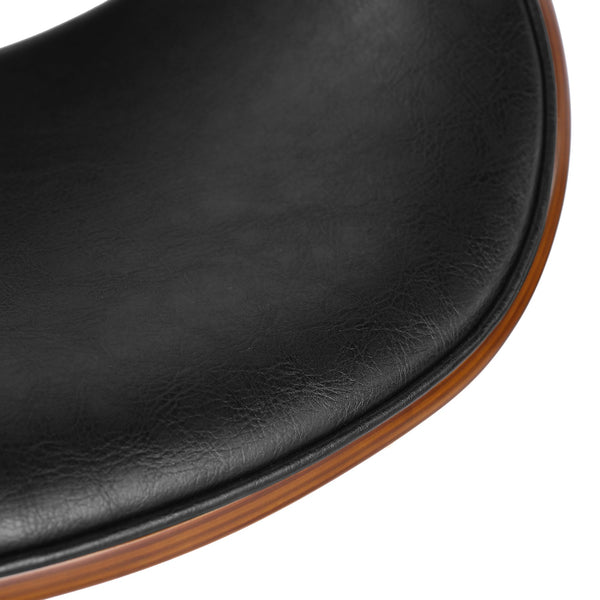 English Elm Christopher Knight Home® - 30" Mid-Century Modern Upholstered Swivel Barstool with Beech Frame, Concave Seat, Easy-Clean Leather Finish Black 67493.00PUMDNT