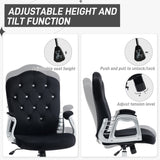 English Elm Vinsetto Home Office Chair, Velvet Computer Chair, Button Tufted Desk Chair With Swivel Wheels, Adjustable Height, and Tilt Function, Black