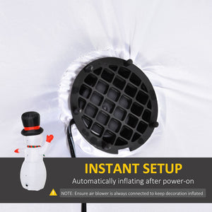 English Elm Christmas Inflatable Snowman 8 Foot Led Lit Self Inflating Outdoor Yard Decor T3971P383924