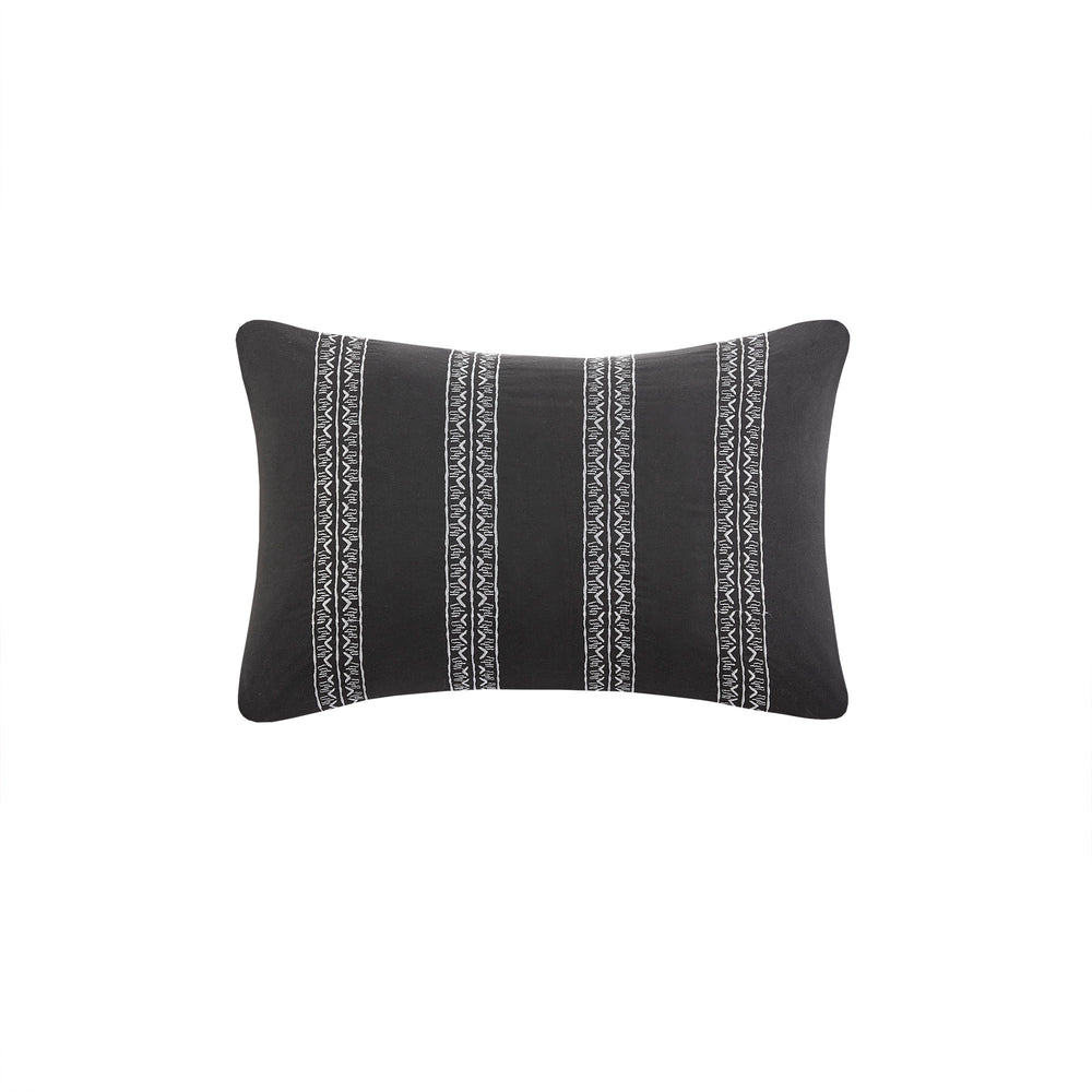 English Elm 4 Printed Comforter Set Full/Queen Black Ivory - 4-Piece Microfiber Comforter, Shams & Throw Pillow, Hypoallergenic B035P148340