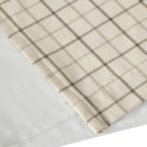 JLA Home Madison Park - Plaid Yarn-Dyed Grey Curtain Panel with Fleece Backing for Insulation, Privacy, Rustic Charm Natural MP40-6763