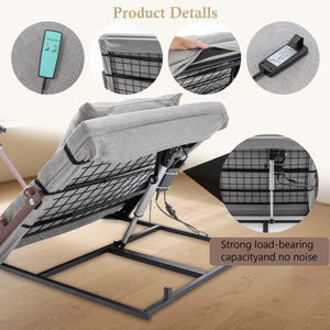 English Elm Electric Adjustable Bed Backrest With Remote Control - 300 Lbs Capacity, 4-68° Lift For Comfort & Support W1422P352937