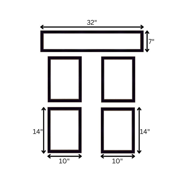 English Elm Trendy Farmhouse Five Piece Framed Vignette Set for Living Room or Bedroom Wall B06787054