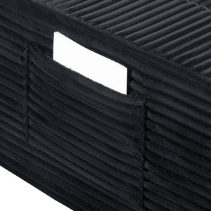 English Elm Corduroy Cloud Convertible Floor Sofa Foam Sleeper for Apartment Living Rooms Black W3739P368463