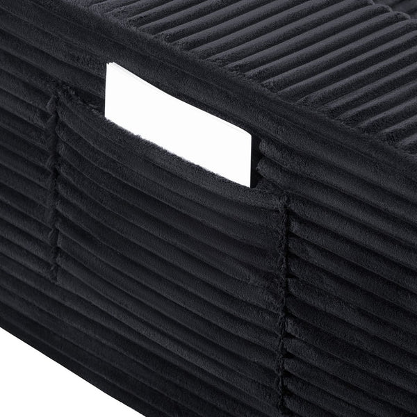 English Elm Corduroy Cloud Convertible Floor Sofa Foam Sleeper for Apartment Living Rooms Black W3739P368463
