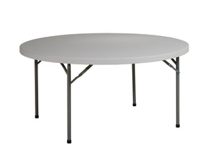 OSP Home Furnishings 48" Round Folding Table with Resin Top and Steel Frame for Parties or Workspace 60" BT60Q