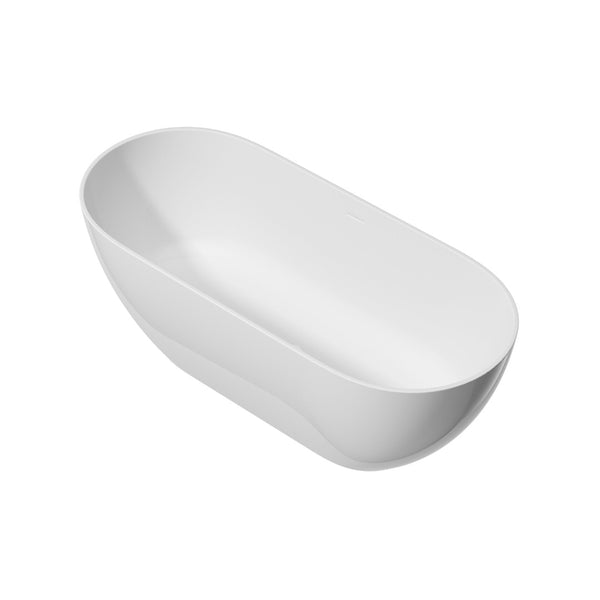 English Elm 60" Acrylic Oval Freestanding Soaking Tub with Glossy Finish and Pop-up Drain Glossy White T5287P418027