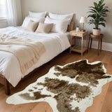 Unique Animal Print Area Rug - Handcrafted Cowhide Design for Elegant Home Warmth & Style