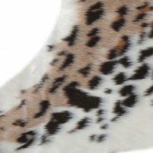 Homeroots 4' X 5' Ivory Black And Brown Faux Fur Leopard Print Area Rug  Faux Fur 294241