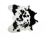 Homeroots 4' X 5' Black And White Faux Cowhide Animal Print Area Rug Sugarland Black,White Faux Cowhide 294242