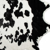 Homeroots 4' X 5' Black And White Faux Cowhide Animal Print Area Rug Sugarland Black,White Faux Cowhide 294242