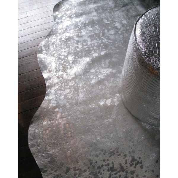 Homeroots 72" X 84" Gray And Silver Cowhide - Area Rug Grey,Silver Cowhide 294256