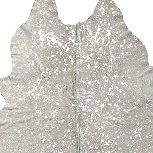 Homeroots 72" X 84" Gray And Silver Cowhide - Area Rug Grey,Silver Cowhide 294256