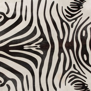 Homeroots 6' X 7' Zebra Stripe Black And White Natural Cowhide Area Rug Zebra Black On Off,White Cowhide 294258