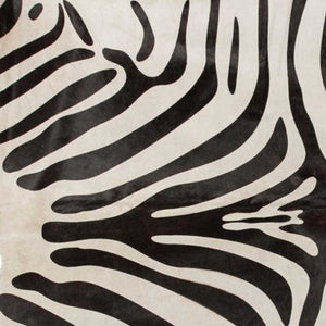 HomeRoots 6' X 7' Black Cowhide Area Rug – Premium Authentic Hide for Modern Spaces, Adds Warmth and Style Zebra Black On Off-White 294258
