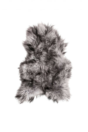 HomeRoots Metallic Silver Animal Print Sheepskin Rug - Unique Handcrafted Accent for Luxurious Interiors 294261