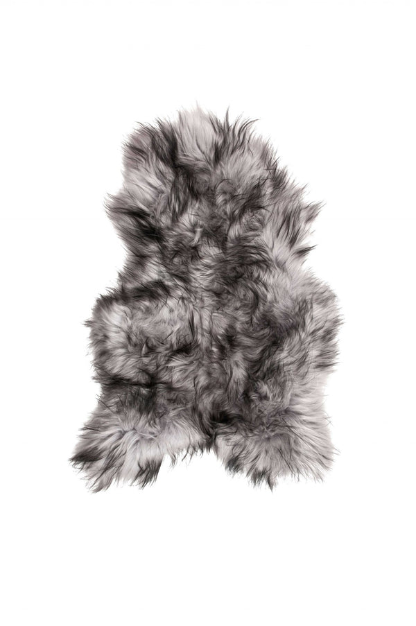 HomeRoots Metallic Silver Animal Print Sheepskin Rug - Unique Handcrafted Accent for Luxurious Interiors 294261