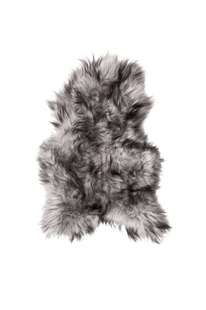 HomeRoots Metallic Silver Animal Print Sheepskin Rug - Unique Handcrafted Accent for Luxurious Interiors 294261
