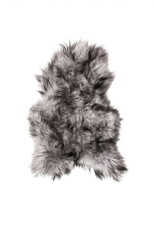 HomeRoots Metallic Silver Animal Print Sheepskin Rug - Unique Handcrafted Accent for Luxurious Interiors 294261