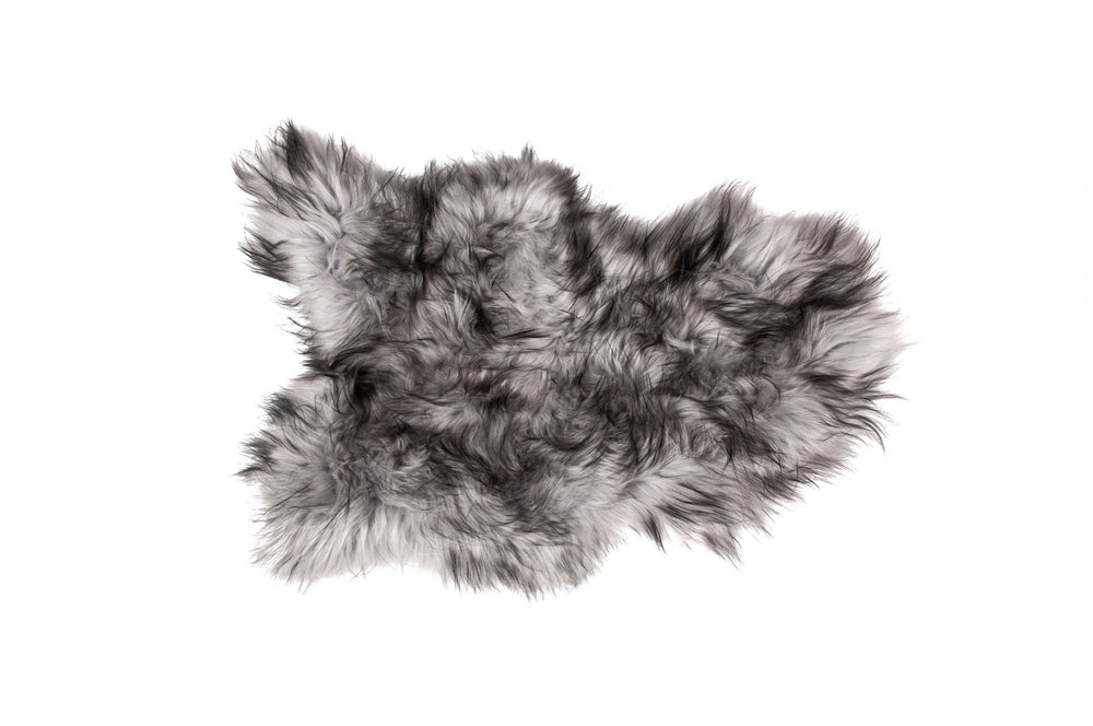 HomeRoots Metallic Silver Animal Print Sheepskin Rug - Unique Handcrafted Accent for Luxurious Interiors 294261