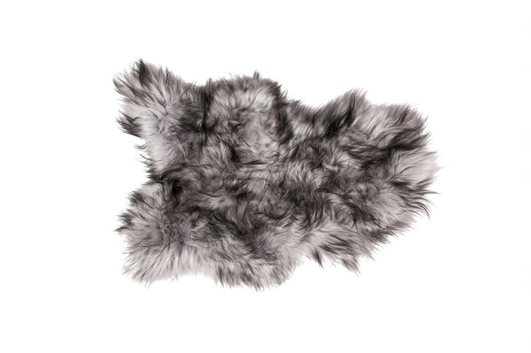 HomeRoots Metallic Silver Animal Print Sheepskin Rug - Unique Handcrafted Accent for Luxurious Interiors 294261