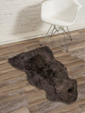 Homeroots 24" X 36" Chocolate Single Sheepskin Area Rug Chocolate Genuine Sheepskin 294266