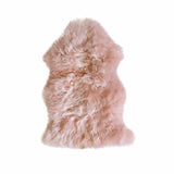 Homeroots 24" X 36" X 1.5" Pink Single Sheepskin - Area Rug Pink Genuine Sheepskin 294267