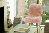 Homeroots 24" X 36" X 1.5" Pink Single Sheepskin - Area Rug Pink Genuine Sheepskin 294267