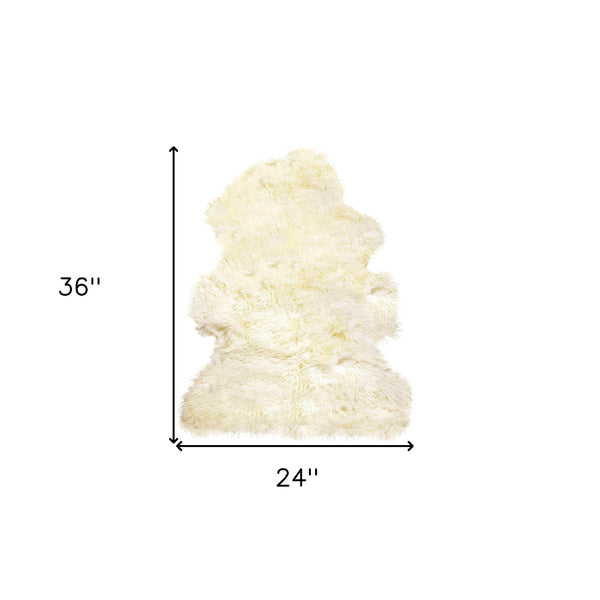 Homeroots 2' X 3' Natural New Zealand Sheepskin Wool Area Rug Natural Genuine Sheepskin 294268