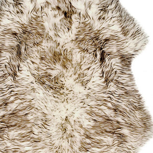 HomeRoots Gradient Chocolate Animal Print Sheepskin Area Rug - Luxurious, Unique Comfort for Modern Homes 294269