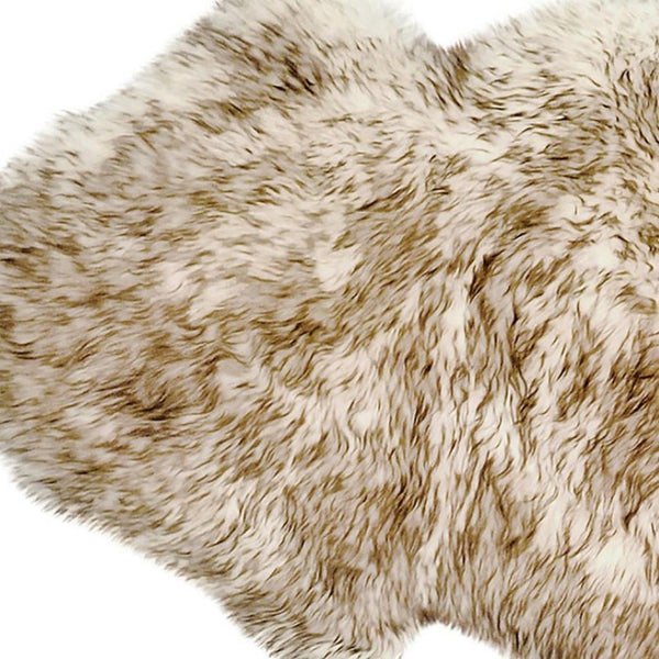 HomeRoots Gradient Chocolate Animal Print Sheepskin Area Rug - Luxurious, Unique Comfort for Modern Homes 294269