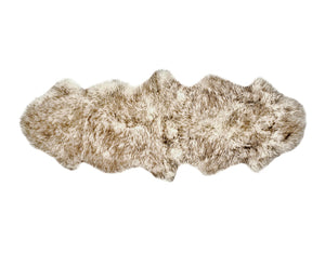 HomeRoots Gradient Chocolate Animal Print Sheepskin Area Rug - Luxurious, Unique Comfort for Modern Homes 294269