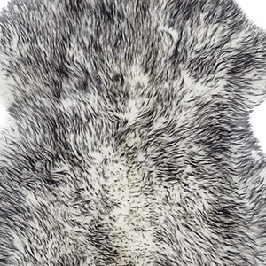 HomeRoots Gradient Grey Animal Print Sheepskin Rug - Luxurious, Handcrafted Accent for Stylish Home Décor 294270