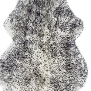 HomeRoots Gradient Grey Animal Print Sheepskin Rug - Luxurious, Handcrafted Accent for Stylish Home Décor 294270