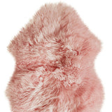 Homeroots Pink Animal Print Area Rug Pink Genuine Sheepskin 294271