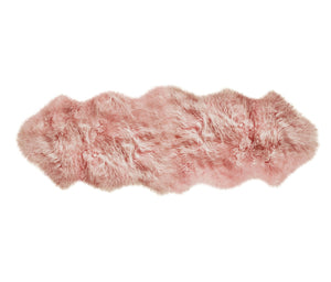 HomeRoots 6' Genuine Sheepskin Shag Area Rug with Modern Animal Print - Luxurious Comfort for Any Space Pink 294271