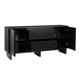 63" Minimalist Scandi Sideboard Black MAJD5DBL2 Walker Edison